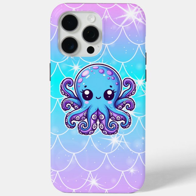 Cute blue octopus Case-Mate iPhone case (Back)