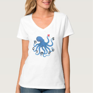 Cute Blue Octopus Friend with Heart Ocean Scuba T-Shirt