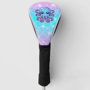 Cute blue octopus golf head cover