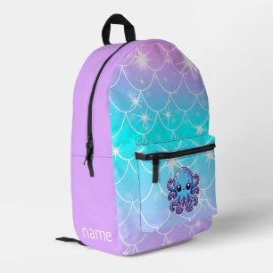 Cute blue octopus printed backpack