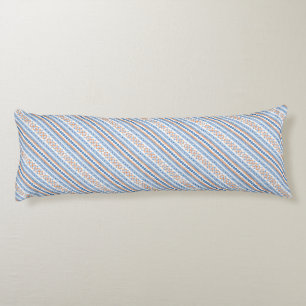 Cute blue orange Aztec Tribal Motif Pattern Body Cushion