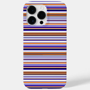 Cute blue orange stripes Case-Mate iPhone 14 pro max case