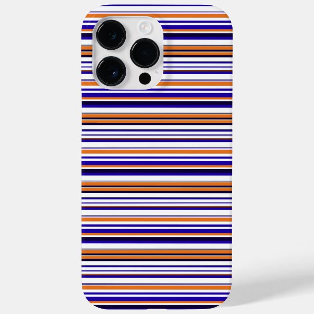 Cute blue orange stripes Case-Mate iPhone case (Back)