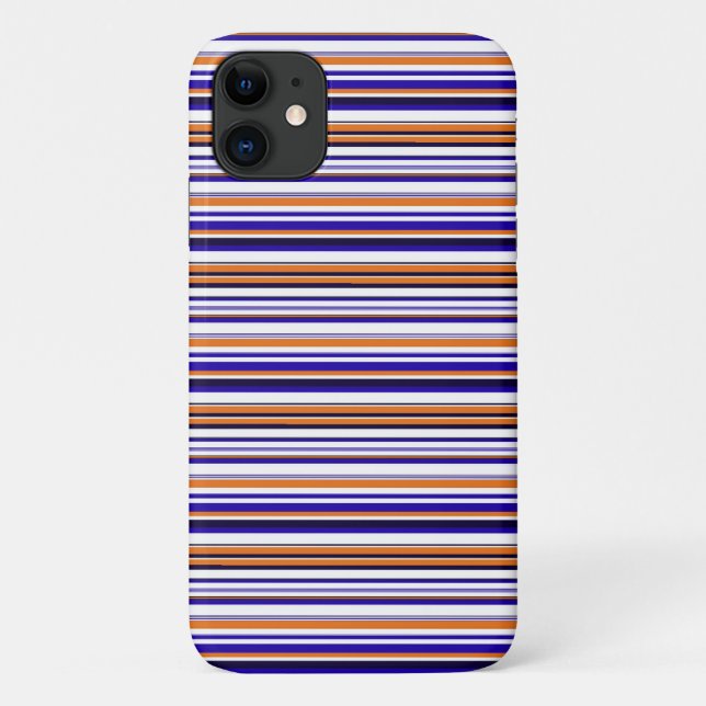 Cute blue orange stripes Case-Mate iPhone case (Back)