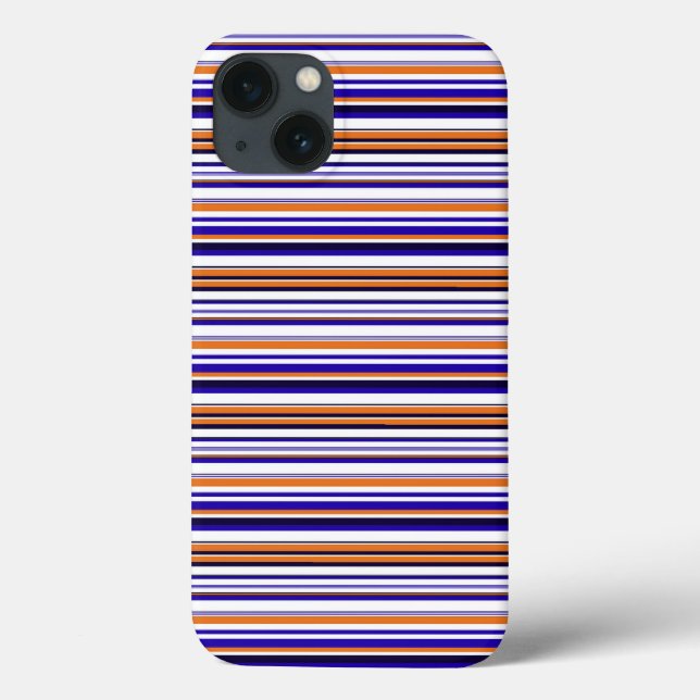 Cute blue orange stripes Case-Mate iPhone case (Back)