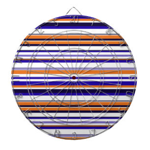 Cute blue orange stripes dartboard
