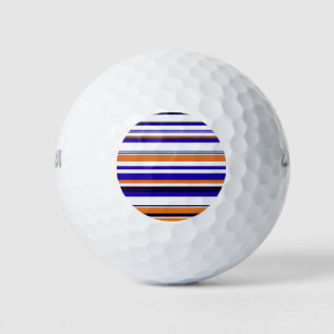 Cute blue orange stripes golf balls