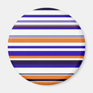 Cute blue orange stripes magnet