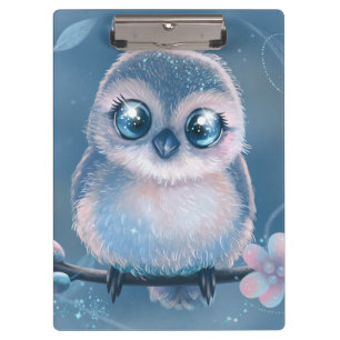 Cute Blue Owl Clipboard