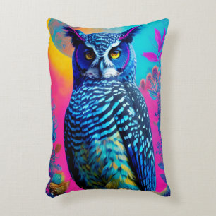 Cute blue owl decorative cushion