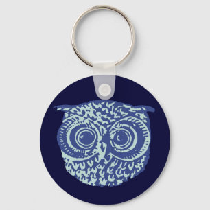 Cute blue owl key ring