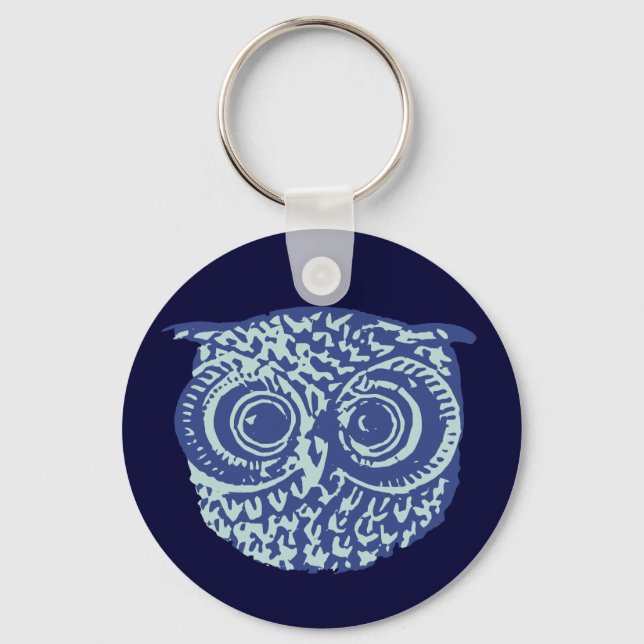 Cute blue owl key ring (Front)