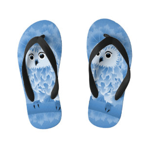 Cute Blue Owl Kid's Flip Flops