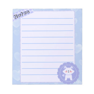 Cute Blue Pastel Baby Wolf Notepad