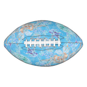 Cute blue pastel floral american football