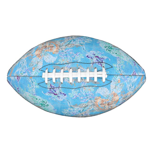 Cute blue pastel floral bandanna american football (Front)