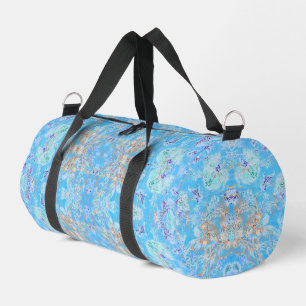 Cute blue pastel floral duffle bag