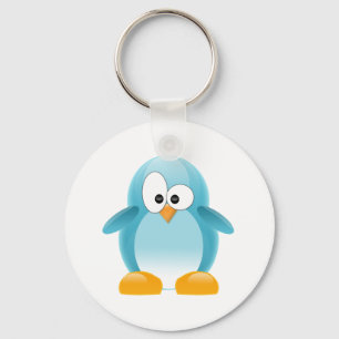 Cute Blue Penguin Key Ring