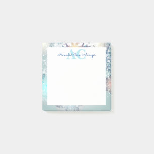 Cute Blue Personalised Monogram Name Post-it Notes