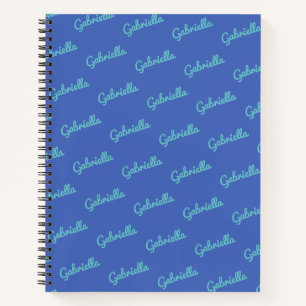 Cute Blue Personalised Script Name Sketchbook Notebook