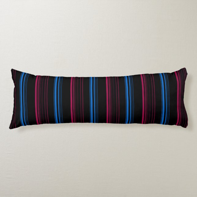 Cute blue pink stripes  body cushion (Front)