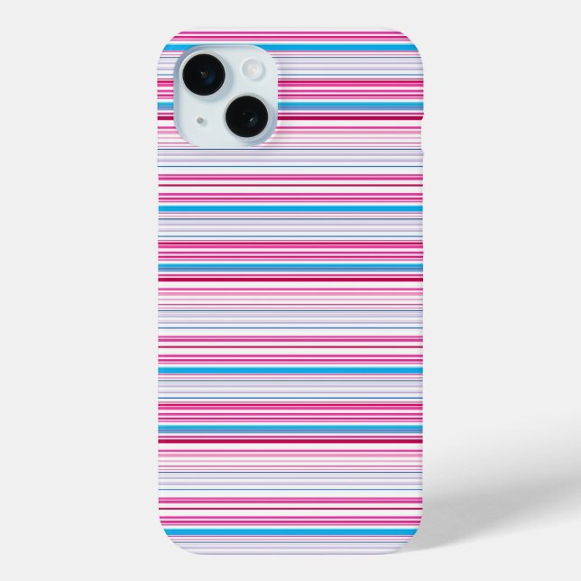 Cute blue pink stripes Case-Mate iPhone case (Back)
