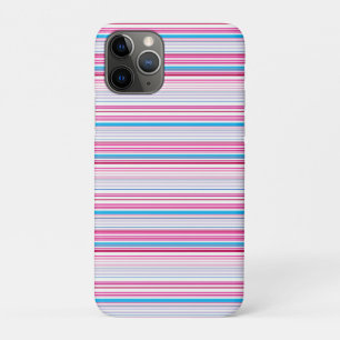 Cute blue pink stripes iPhone 11 pro case