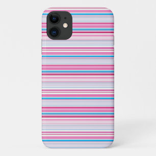 Cute blue pink stripes iPhone 11 case