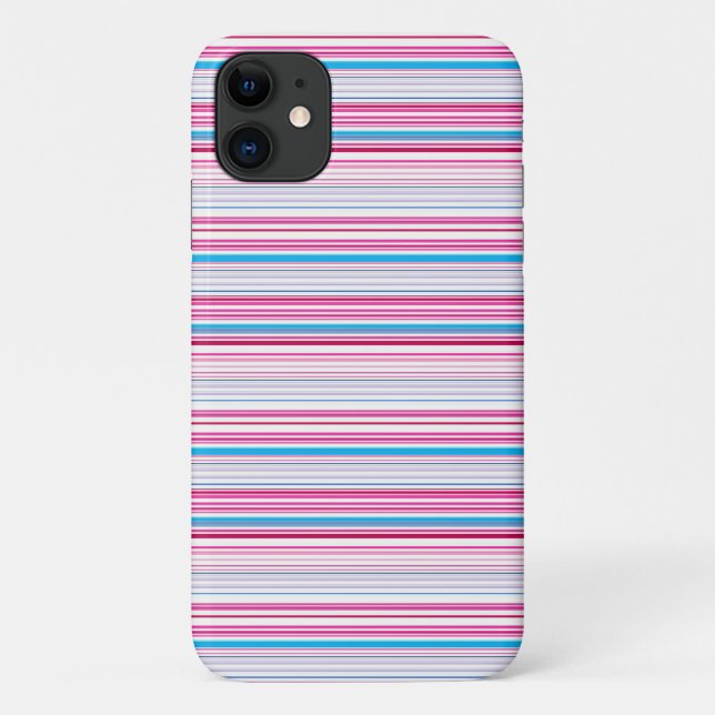 Cute blue pink stripes Case-Mate iPhone case (Back)
