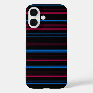Cute blue pink stripes  iPhone 16 case