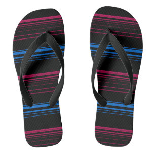 Cute blue pink stripes flip flops