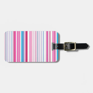 Cute blue pink stripes luggage tag