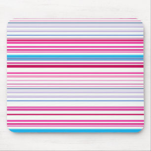 Cute blue pink stripes mouse mat