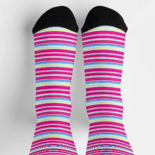 Cute blue pink stripes socks