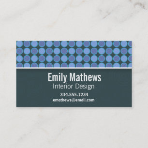 Cute Blue Polka Dot Business Card