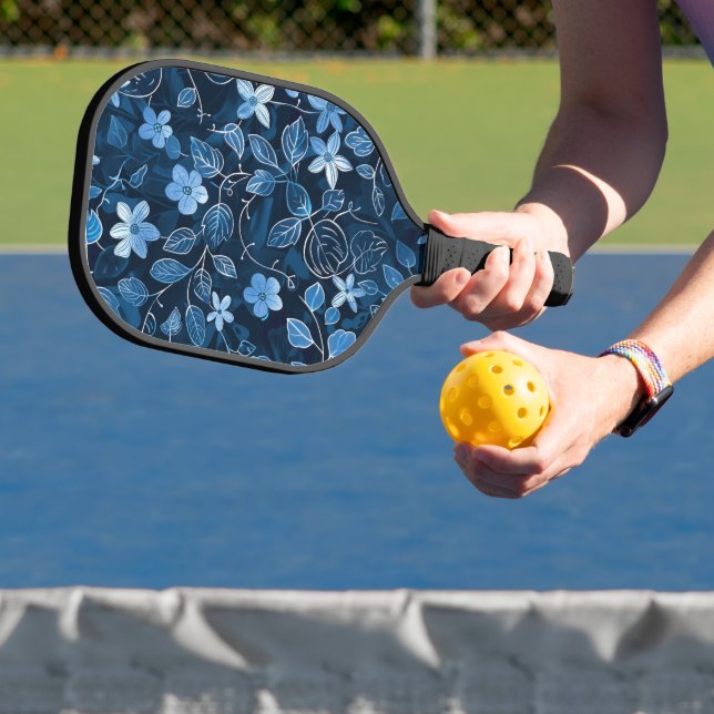 Cute Blue Pro Floral  Pickleball Paddle (Insitu)