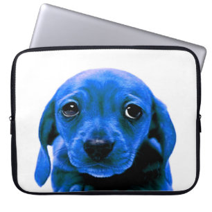 Cute Blue Puppy Dog Personalize IT Laptop Sleeve
