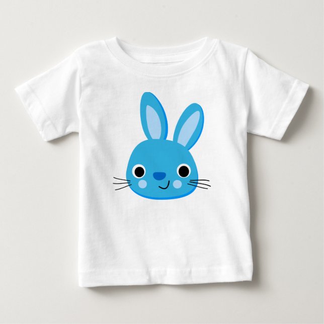 Cute Blue Rabbit Baby Boy T-shirt (Front)