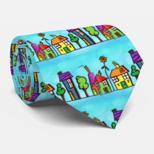 Cute  Blue Real Estate Agent Neck Tie