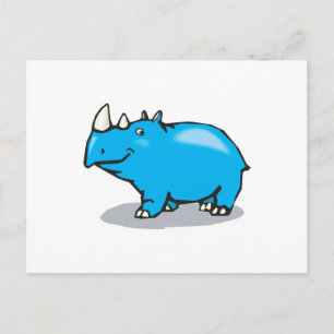 cute blue rhino postcard
