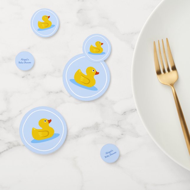 Cute Blue Rubber Duck Baby Shower Confetti (Group)