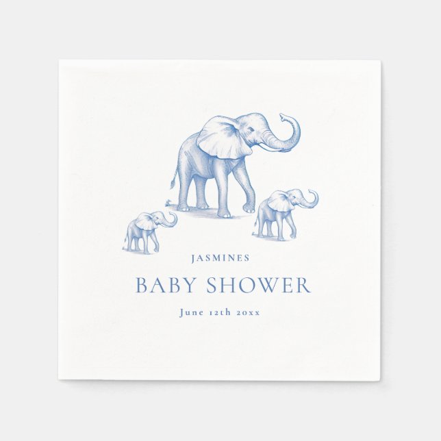 cute blue safari baby shower books for baby  napkin (Front)