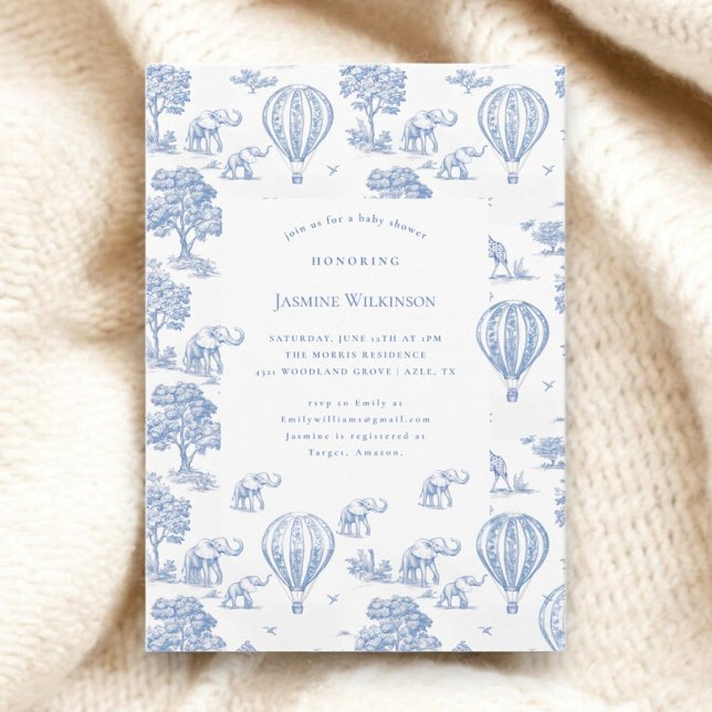 cute blue safari baby shower  invitation (Creator Uploaded)