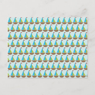 Cute Blue Sailboat Design for Boys Postcard