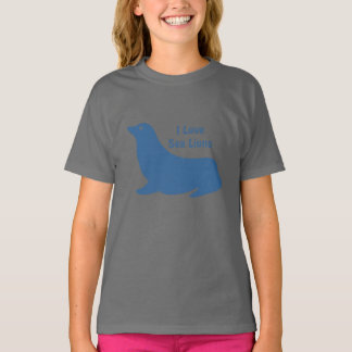 Cute blue Sea Lion love T-Shirt
