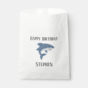 Cute blue shark personalised favour bags