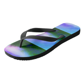 Cute Blue SKY PURPLE GREEN Modern Woman Flip Flops