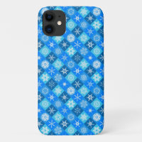 Cute blue snowflake patterns design
