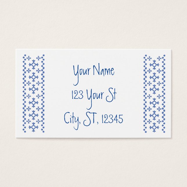 Cute Blue Snowflakes Pattern Thunder_Cove (Front)