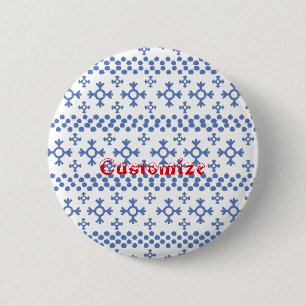 Cute Blue Snowflakes Pattern Thunder_Cove 6 Cm Round Badge